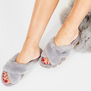 NEW UGG Genuine Shearling Strap Slippers, US 5,  Indoor/Outdoor Comfort